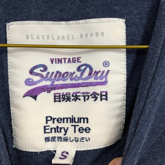 Superdry navy blue graphic logo women’s t-shirt pop of rainbow size Small - Picture 4 of 12